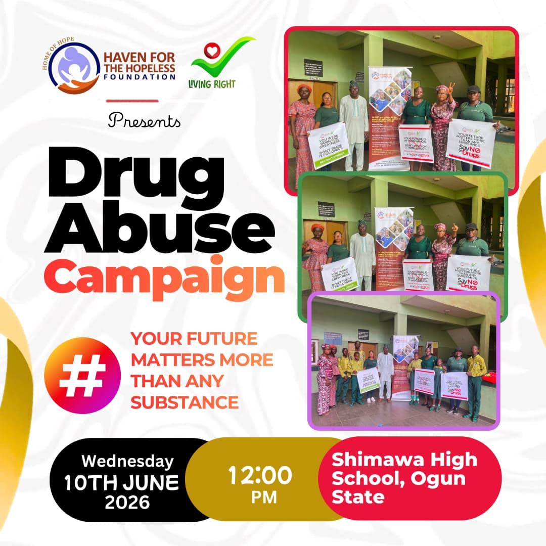 Drug & Substance Abuse Prevention Campaign flyer — HHF 2026